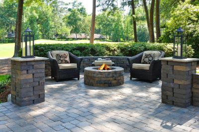 Brick paver patio for outdoor entertaining