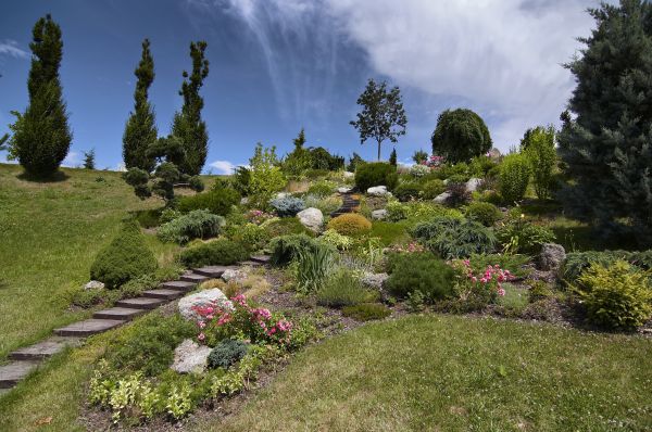 Steep Terrain Landscaping in Hudson